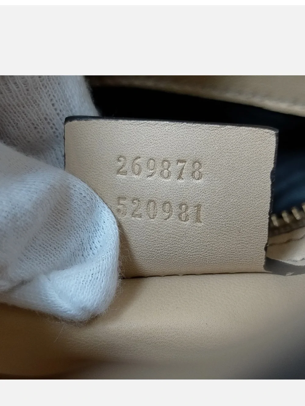 Gucci tan leather small craft logo tote with zebra calf hair pouch